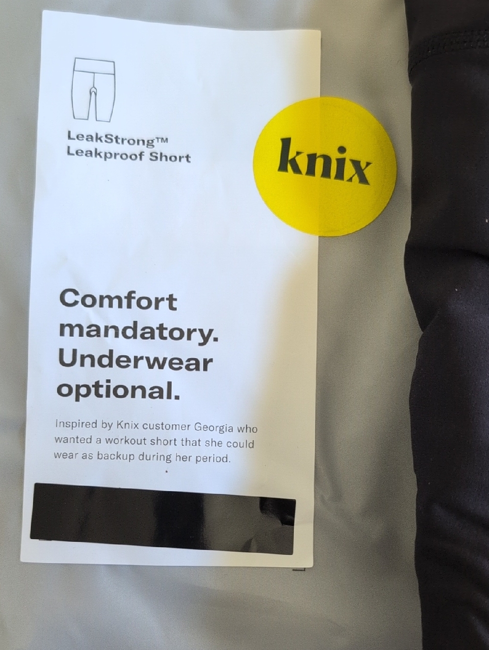knix Gray and Black Leakproof Workout Shorts